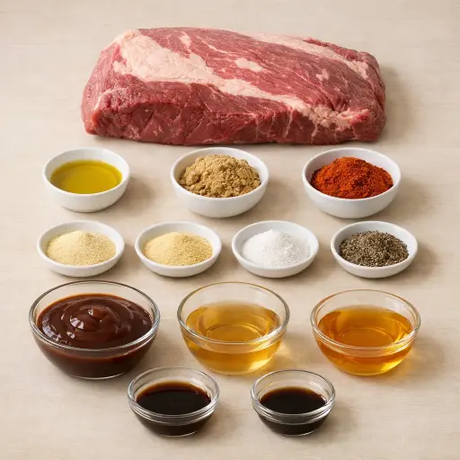 Ingredients for Sweet and Smoky Oven Barbecued Brisket