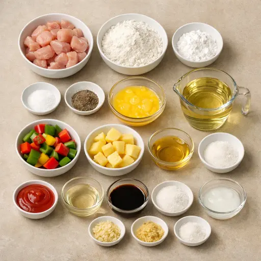 Ingredients for Sweet and Sour Chicken