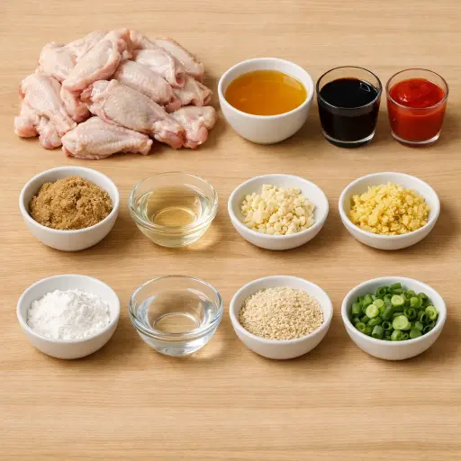 Ingredients for Sweet and Spicy Chicken Wings