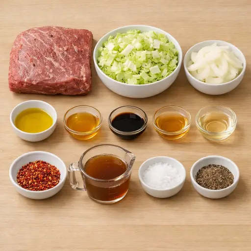 Ingredients for Sweet and Spicy Corned Beef and Cabbage Skillet