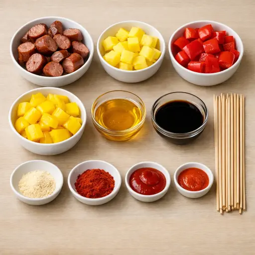 Ingredients for Sweet and Spicy Kielbasa Skewers