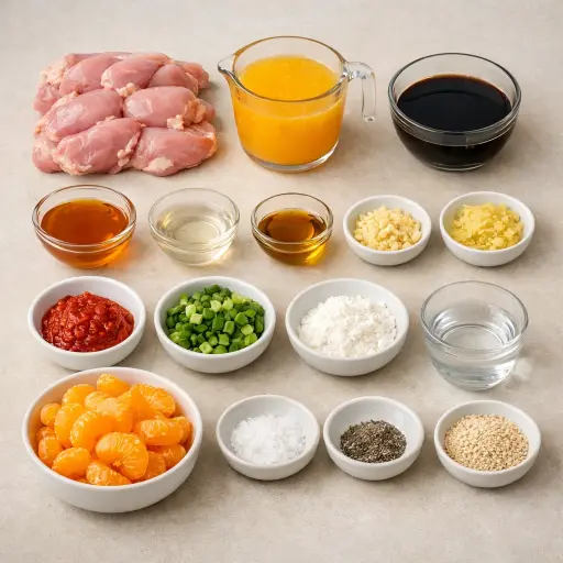 Ingredients for Sweet and Spicy Mandarin Chicken