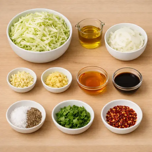 Ingredients for Sweet and Spicy Sauteed Cabbage