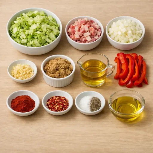 Ingredients for Sweet and Spicy Southern Fried Cabbage