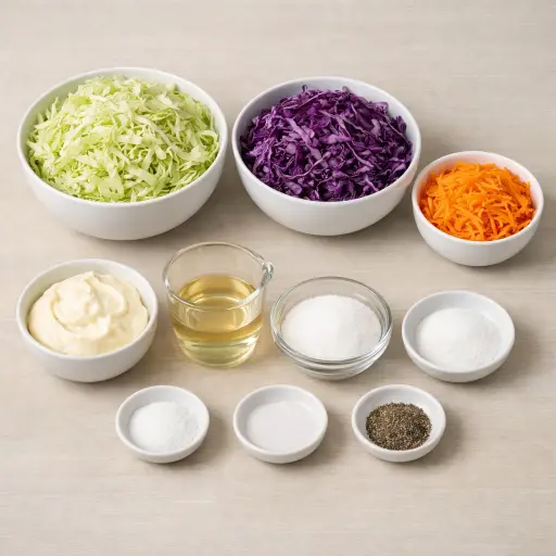 Ingredients for Sweet and Tangy Coleslaw