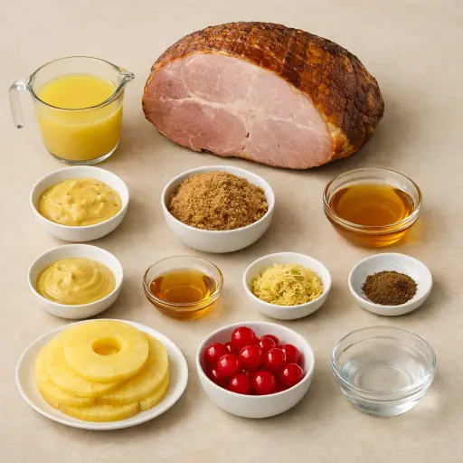 Ingredients for Sweet and Tangy Ham with Pineapple Glaze