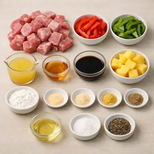Ingredients for Sweet and Tangy Pineapple Pork