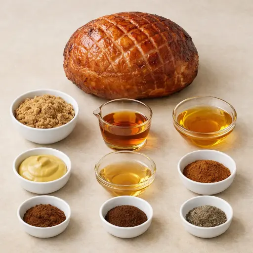 Ingredients for Sweet Bourbon Slow Cooker Ham