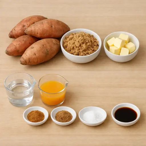 Ingredients for Sweet Glazed Yams