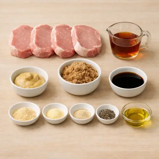 Ingredients for Sweet Maple Pork Chops