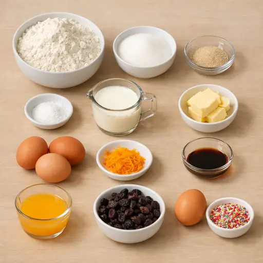 Ingredients for Sweet Orange Italian Easter Bread