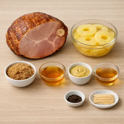 Ingredients for Sweet Pineapple Glazed Ham