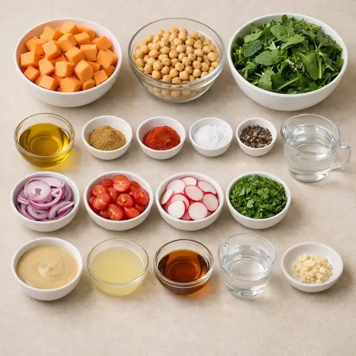 Ingredients for Sweet Potato & Chickpea Buddha Bowl