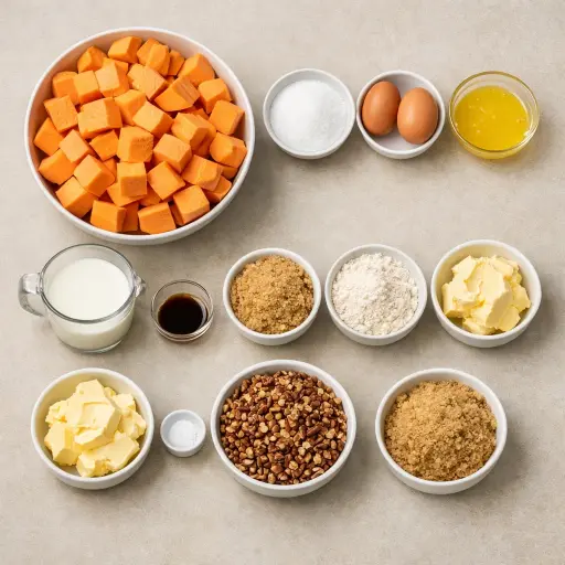 Ingredients for Sweet Potato Casserole