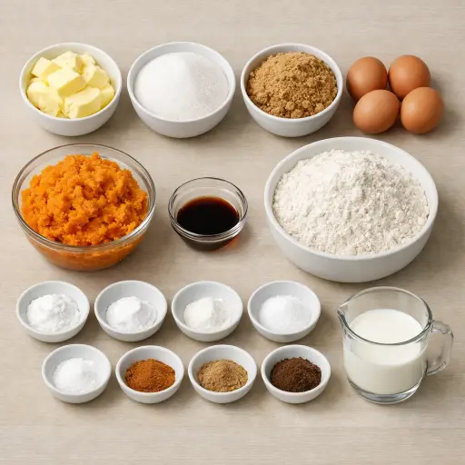 Ingredients for Sweet Potato Delight Pound Cake