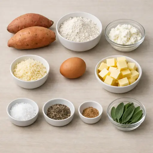 Ingredients for Sweet Potato Gnocchi with Sage Butter