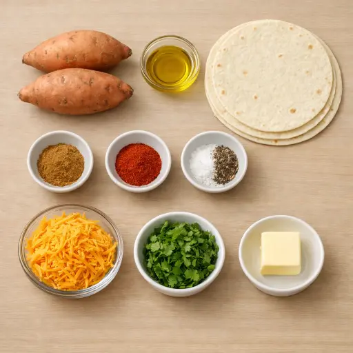 Ingredients for Sweet Potato Quesadillas