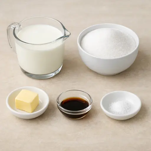 Ingredients for Sweetened Condensed Milk Redux