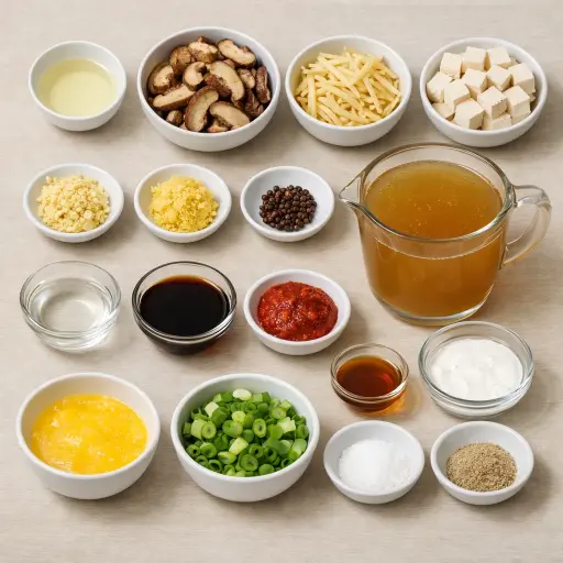 Ingredients for Szechuan-Style Hot and Tangy Soup