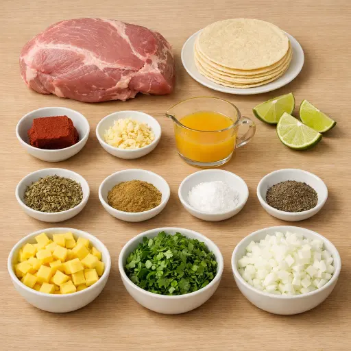 Ingredients for Tacos al Pastor