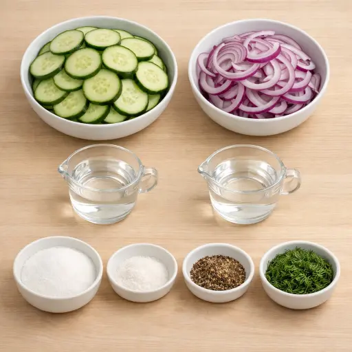 Ingredients for Tangy Cucumber Dill Salad