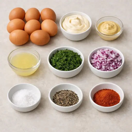 Ingredients for Tangy Dill Egg Salad