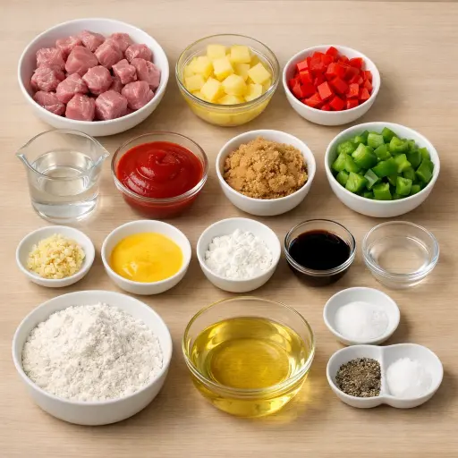 Ingredients for Tangy Glazed Pork Delight