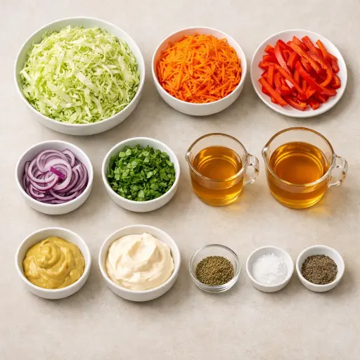 Ingredients for Tangy Honey-Mustard Coleslaw