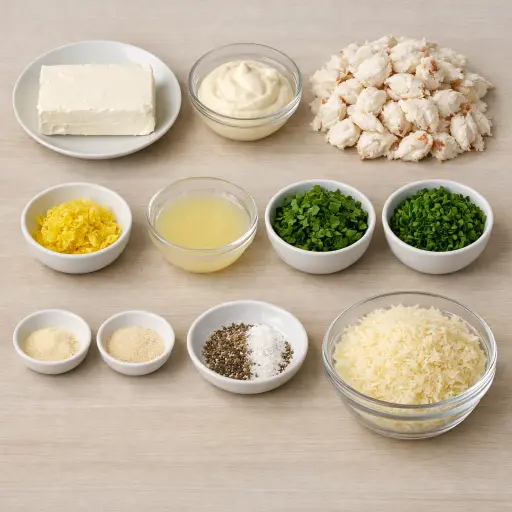 Ingredients for Tangy Lemon Herb Crab Dip