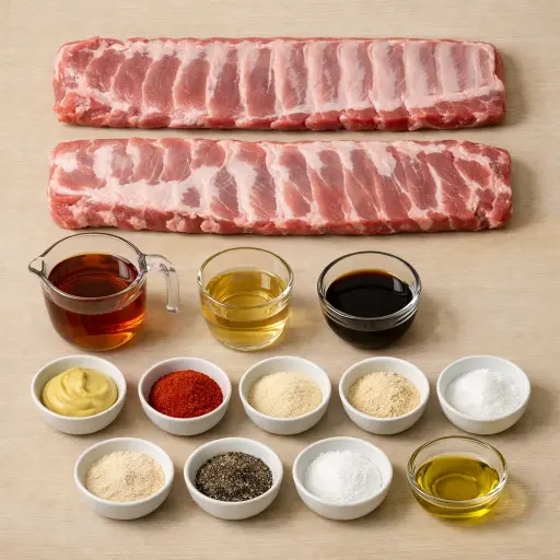 Ingredients for Tangy Maple Baby Back Ribs