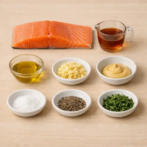 Ingredients for Tangy Maple Balsamic Salmon