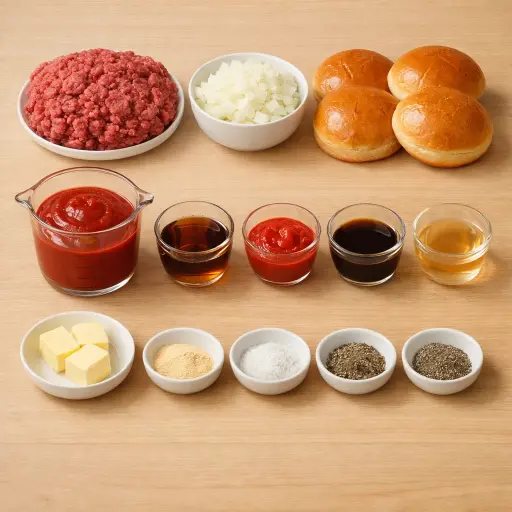Ingredients for Tangy Maple Sriracha Joes