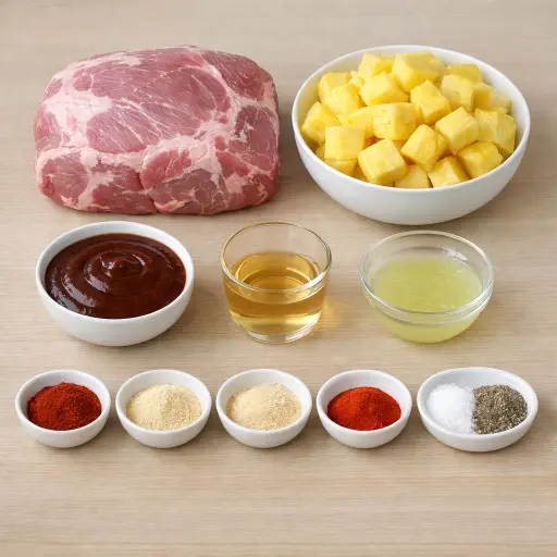 Ingredients for Tangy Pineapple Pulled Pork