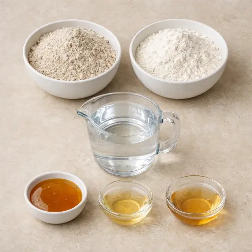 Ingredients for Tangy Rye Sourdough Starter