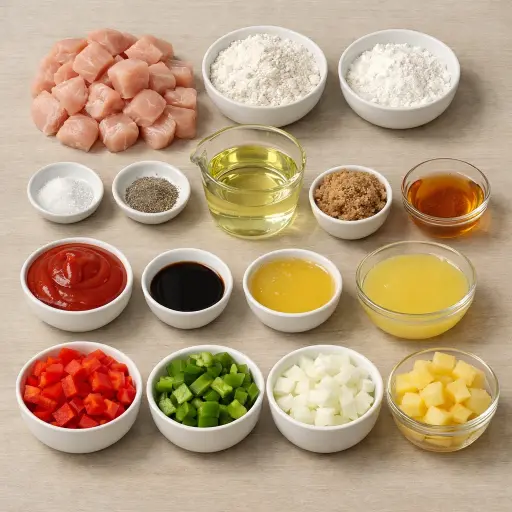Ingredients for Tangy Sweet and Sour Chicken