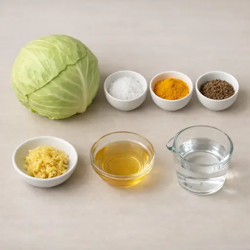 Ingredients for Tangy Turmeric Sauerkraut