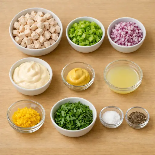 Ingredients for Tarragon Lemon Chicken Salad