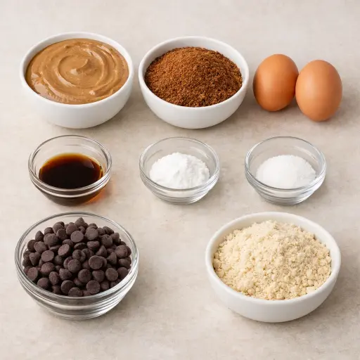 Ingredients for Tastiest Gluten-Free Almond Choco-Chip Cookies