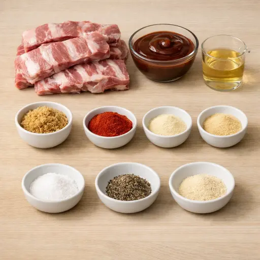 Ingredients for Tender BBQ Pork Ribs