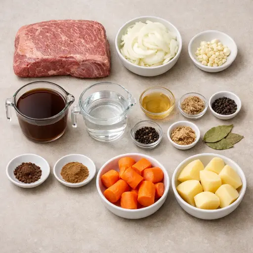 Ingredients for Tender Braised Corned Beef Brisket