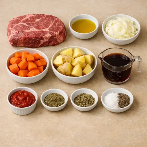 Ingredients for Tender Braised Pot Roast