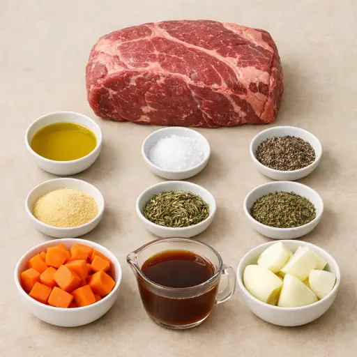 Ingredients for Tender Cross Rib Roast