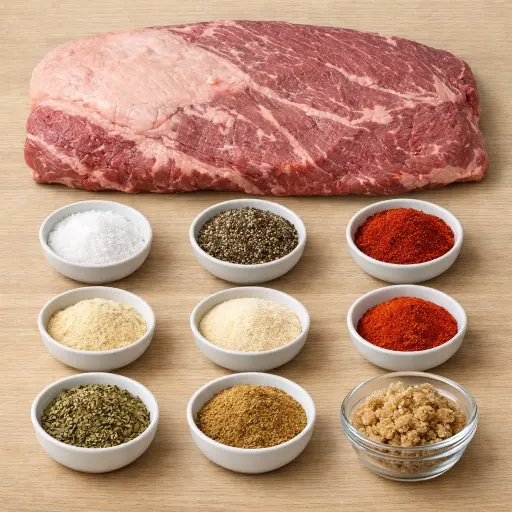Ingredients for Tender Dry Rub Brisket