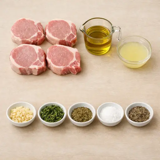 Ingredients for Tender Herb-Infused Pork Chops