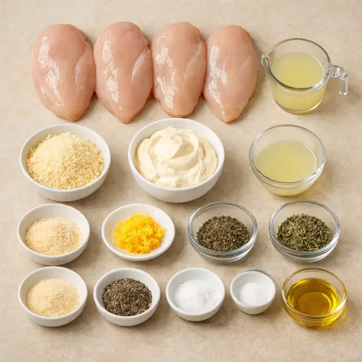 Ingredients for Tender Lemon Herb Chicken