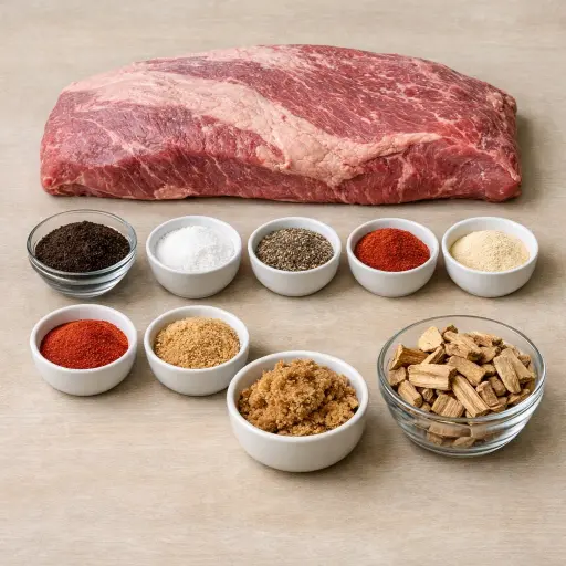 Ingredients for Texas-Style Coffee-Rubbed Smoked Brisket
