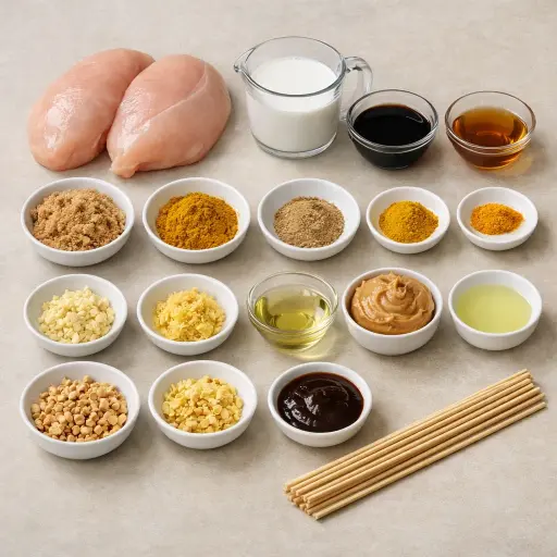 Ingredients for Thai Chicken Satay