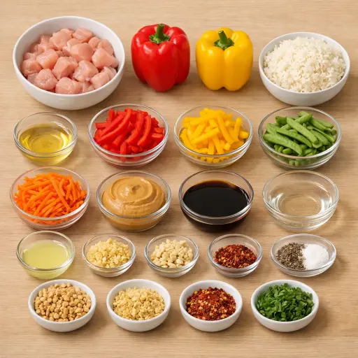 Ingredients for Thai Peanut Chicken Stir Fry