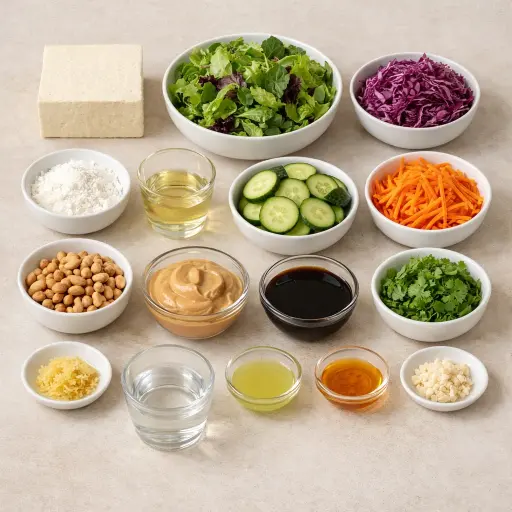 Ingredients for Thai Peanut Salad with Tofu