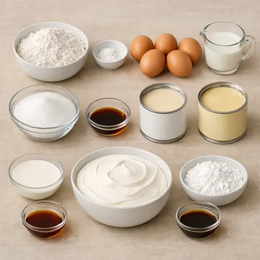 Ingredients for Three Milks Cake